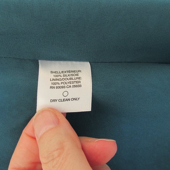 Nic+Zoe Teal Floral Abstract Silk Fluted Skirt - Picture 6 of 8